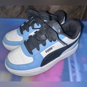 Puma Kids Sneakers - Light Blue, White, and Black
